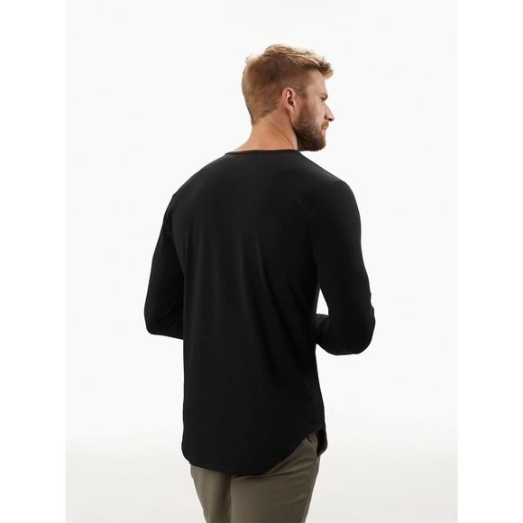 Cuts Clothing Men's Elongated Henley Long Sleeve Signature Fit PYCA Tee T-Shirt - Picture 2 of 7